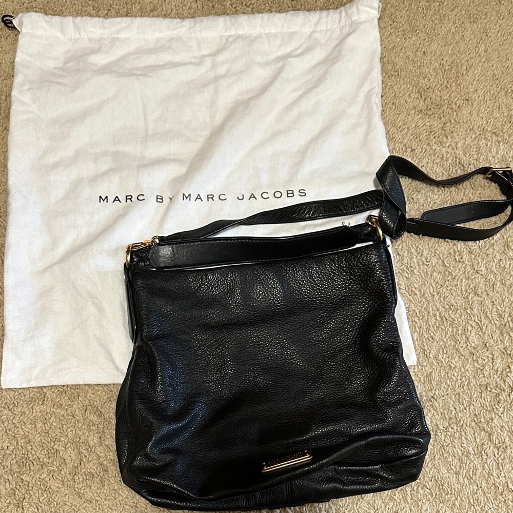 Marc by Marc Jacobs Black Pebbled Leather Shoulder Bag